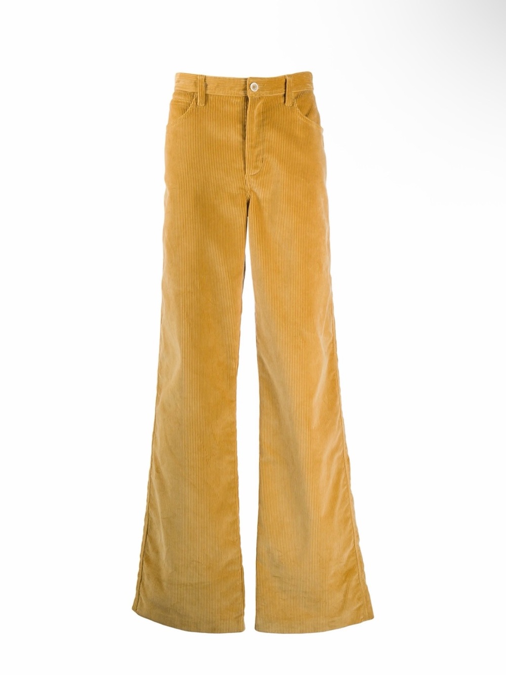 Marni Beige Corduroy Wide-Leg Pants Flat Front Pockets flared leg trousers S 46